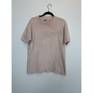 Vintage Fruit of the Loom faded orange t shirt 90s thrashed single stitch MD